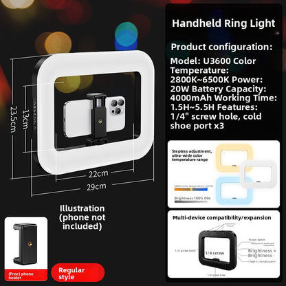 Portable Ring Fill Light with Adjustable Colors