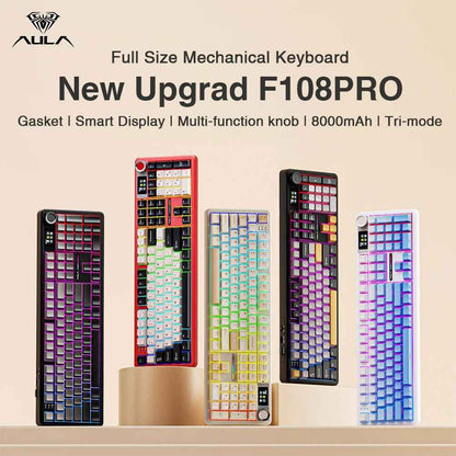 Aula F108 Pro Mechanical Keyboard RGB Backlit Triple Mode Connectivity