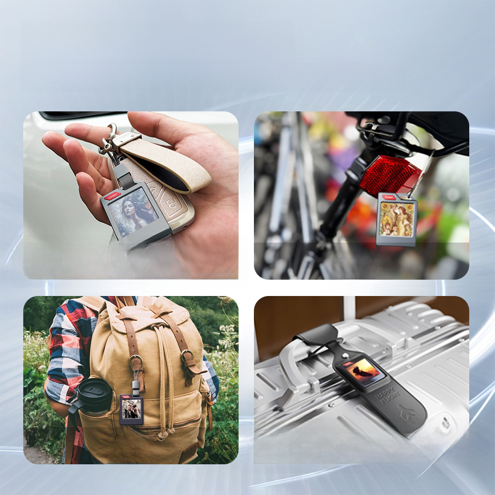 Customizable E-Ink Photo Keychain with Tracking