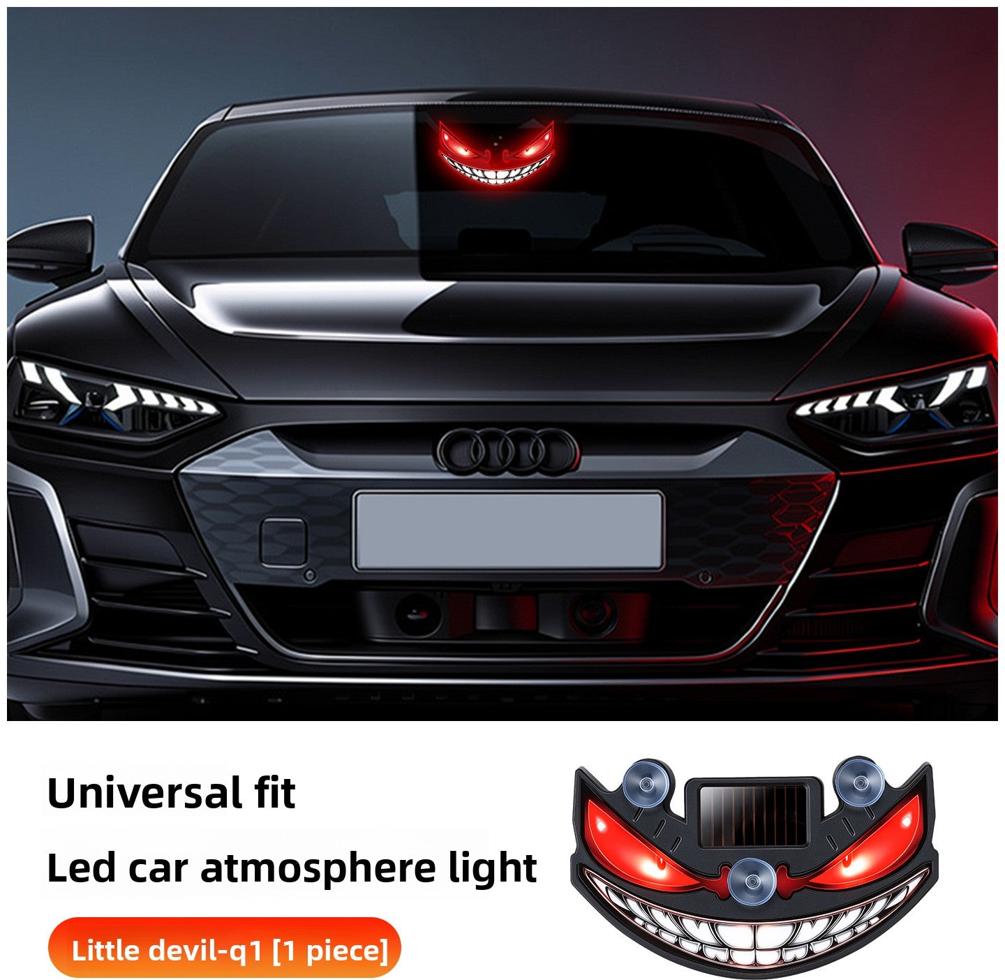 Solar Powered Devil Eye Car Ambient LED Warning Light