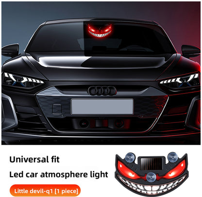 Solar Powered Devil Eye Car Ambient LED Warning Light