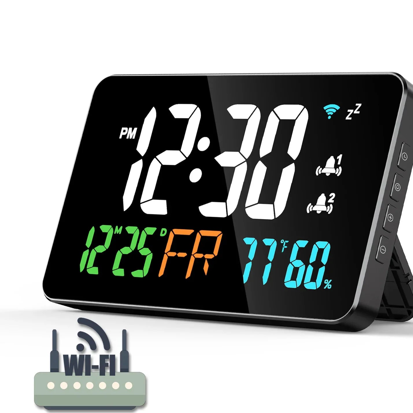WIFI Digital Clock with Temperature Display and Humidity Monitor - ZeeTec Store