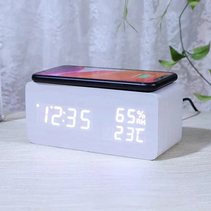 Wireless Charging Clock with LED Display and Modern Design - ZeeTec Store