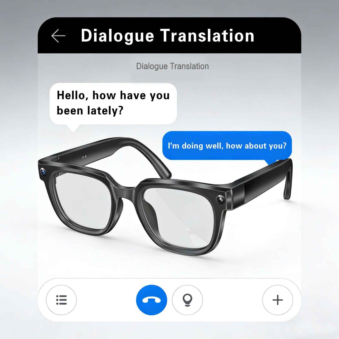 Smart Translation Glasses with Camera and Bluetooth