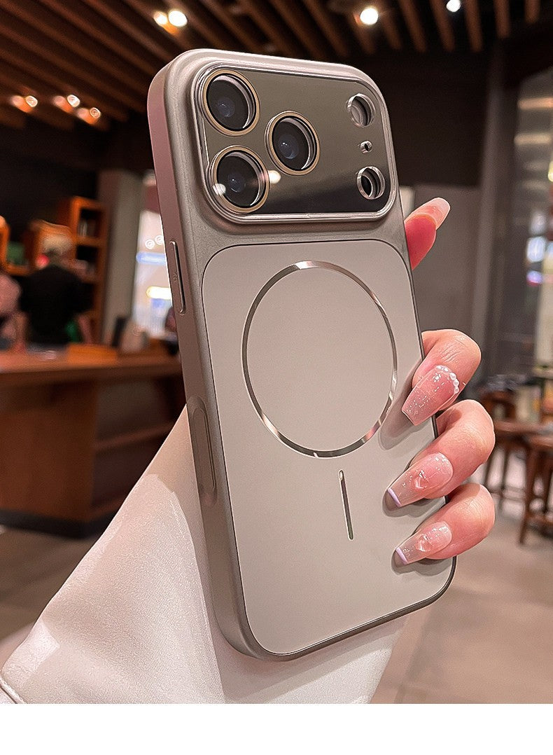 Flowing Light Design Phone Case with Magnetic Window