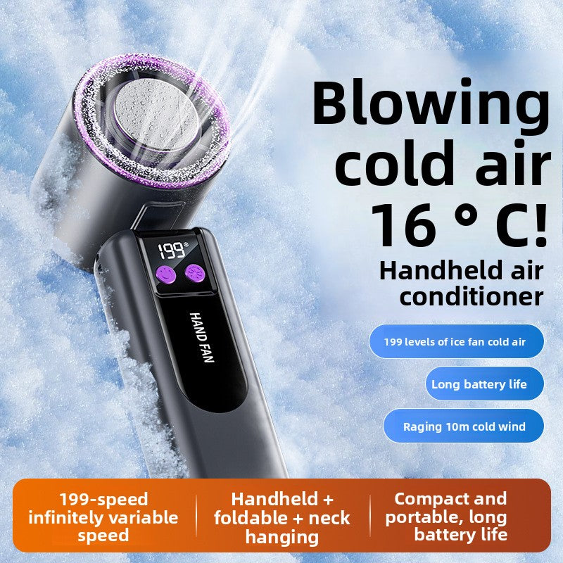 Portable Handheld Ice Cooling Fan - Rechargeable and Travel-Friendly - ZeeTec Store