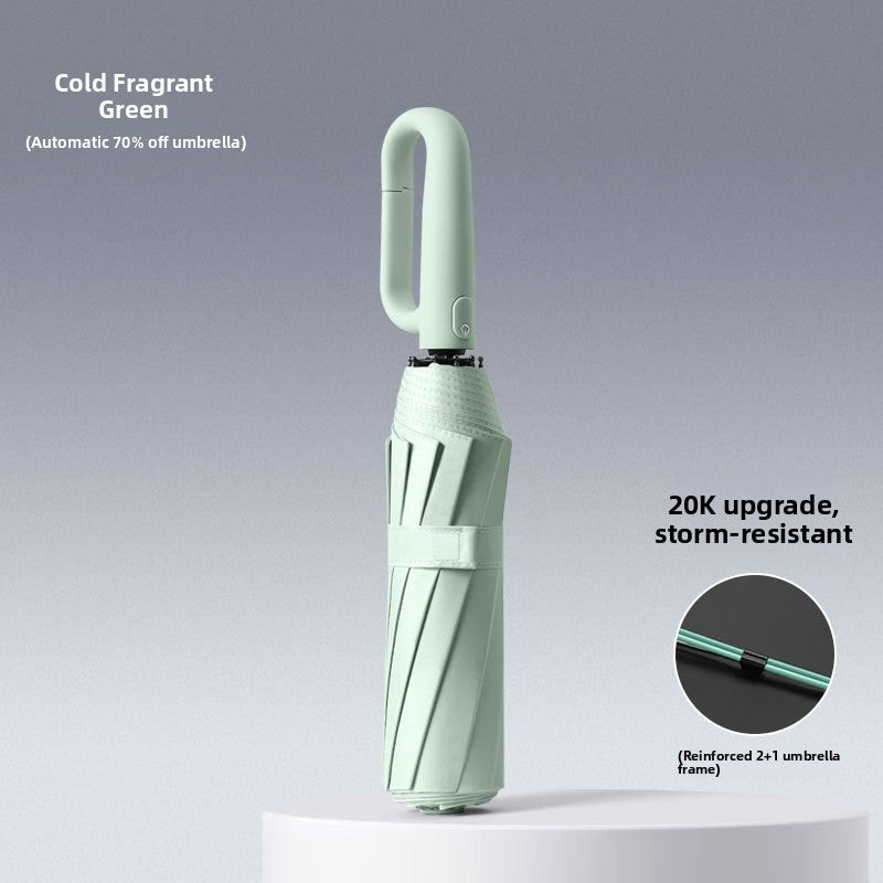 Automatic Folding Sun and Rain Umbrella with Windproof Design for Winter and Summer