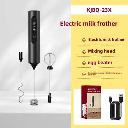 Rechargeable Handheld Electric Mixer with Interchangeable heads for mixing, frothing, and blending tasks