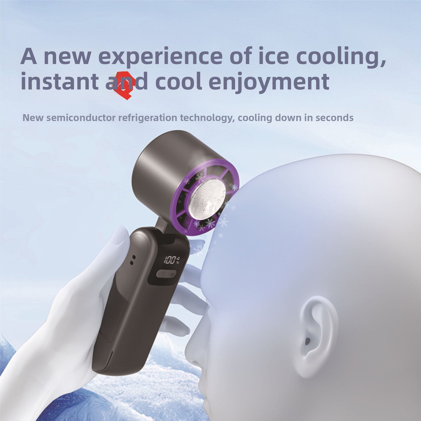 Handheld Semiconductor ice Cooling Fan with Digital Display - ZeeTec Store