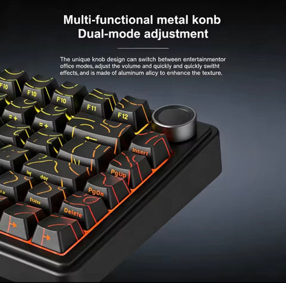 Aula F75HE Custom Mechanical Keyboard Gasket Structure Hot-Swappable RGB Backlight