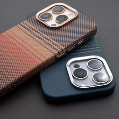 Magnetic Kevlar Pattern Metal Mirror iPhone Case