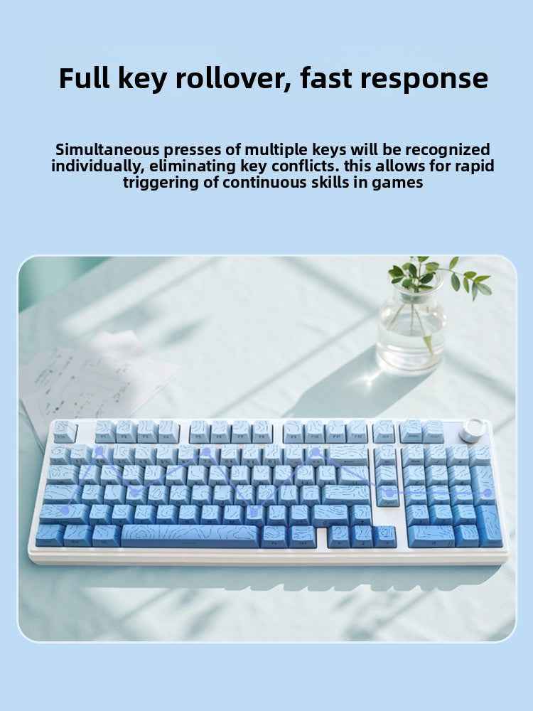 Koman 102 Mechanical Keyboard with Wireless Bluetooth Three-Mode Customization for Gaming and Office Use