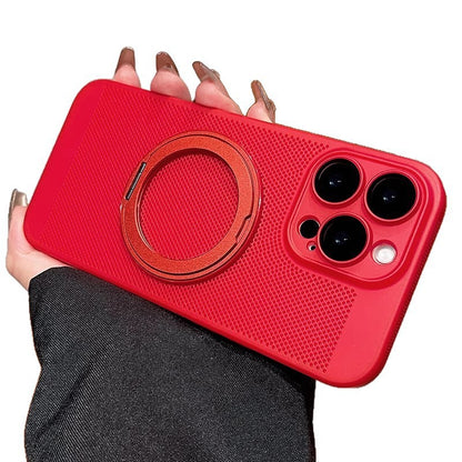 360 Rotating Bracket Magnetic Phone Case with Cooling Net for iPhone