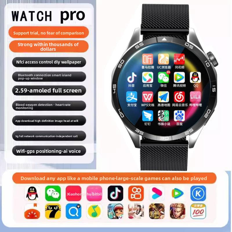 5G Smart Watch SIM card insertion Health Monitoring NFC Function