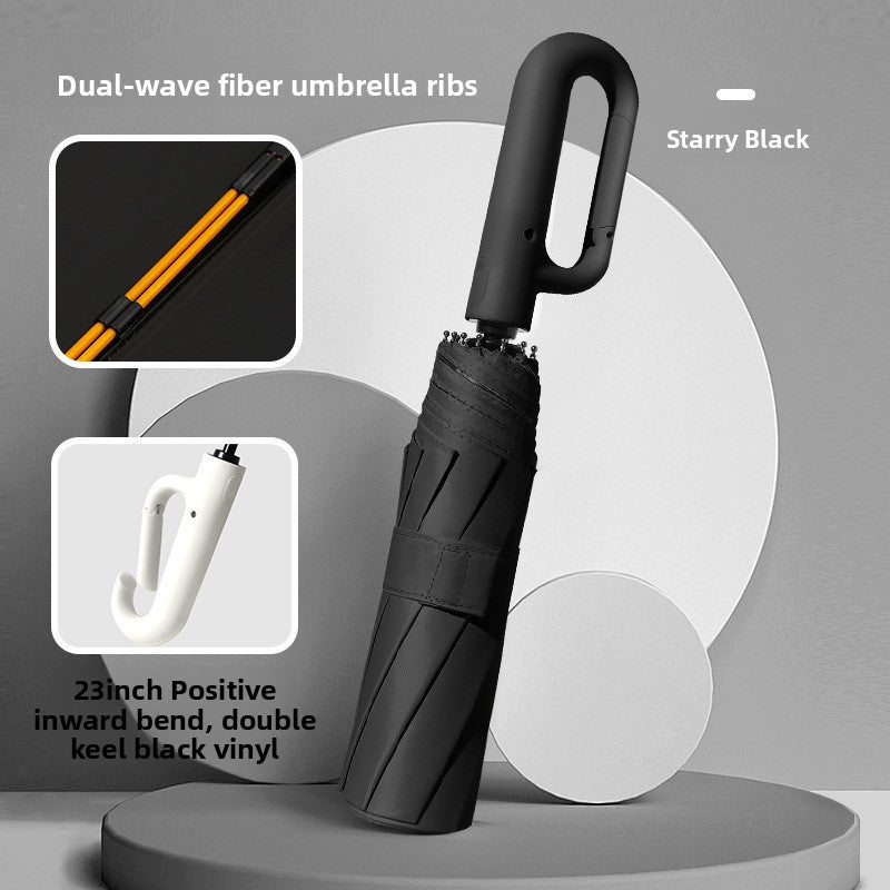 Automatic Folding Sun and Rain Umbrella with Windproof Design for Winter and Summer