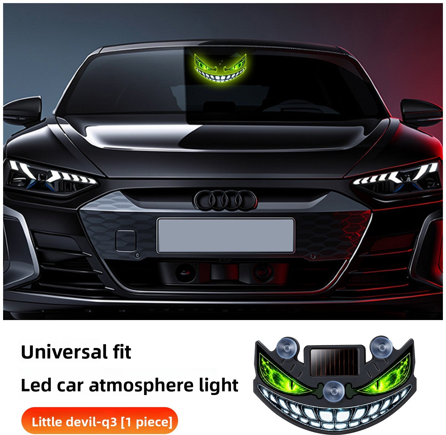 Solar Powered Devil Eye Car Ambient LED Warning Light