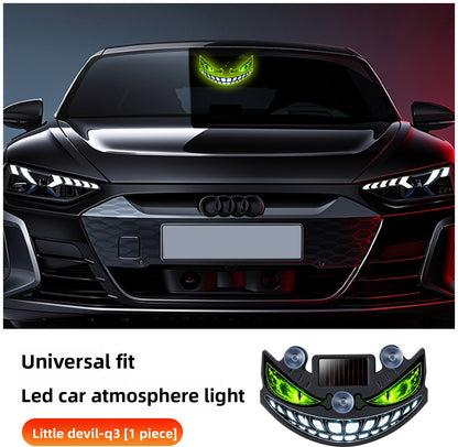 Solar Powered Devil Eye Car Ambient LED Warning Light