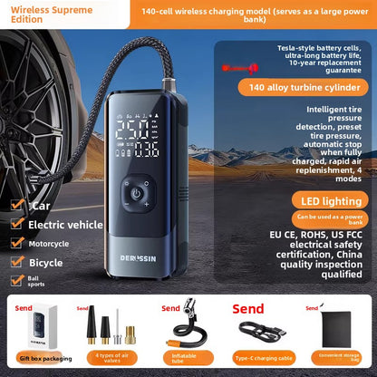 Portable Wireless Car Tire Inflator with Digital Display
