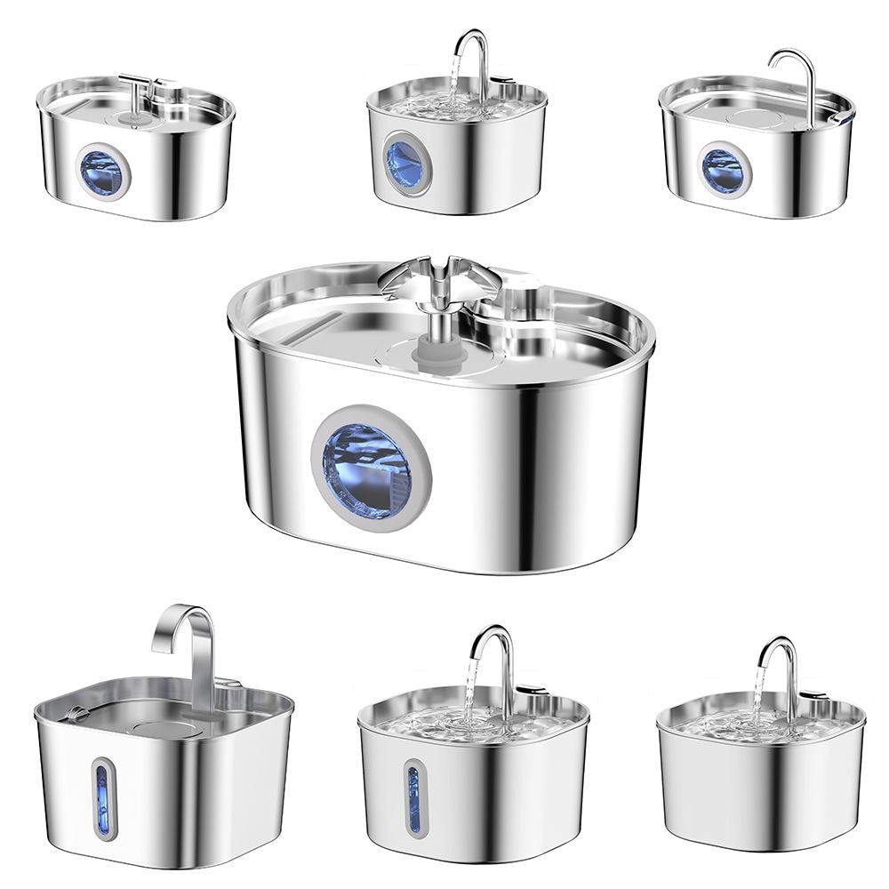 Stainless Steel Pet Water Dispenser with Filtration