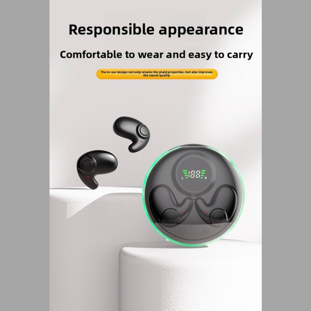 Bone Conduction Bluetooth Earbuds, High Sound Quality, Low Latency for E-Sports, Digital Display Screen, Voice Control