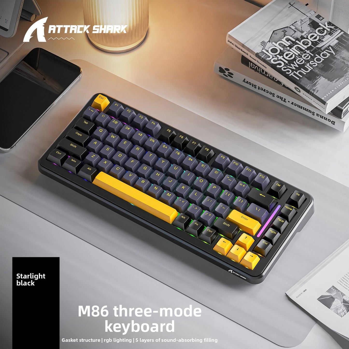 Attack Shark M86 Wireless Gaming Keyboard - RGB Mechanical Gaming Keyboard