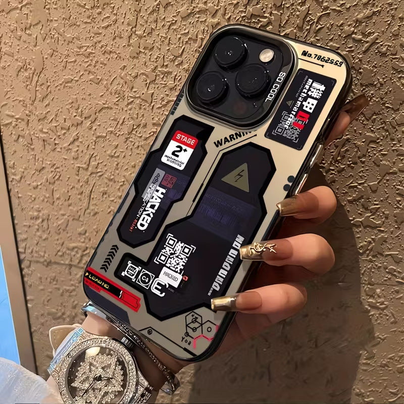 Mechanical sandblasted phone case, Cyberpunk Design, Unique mechanical and matte texture creates a futuristic visual style