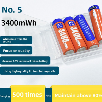 5 battery USB rechargeable lithium battery