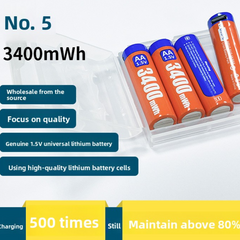 5 battery USB rechargeable lithium battery