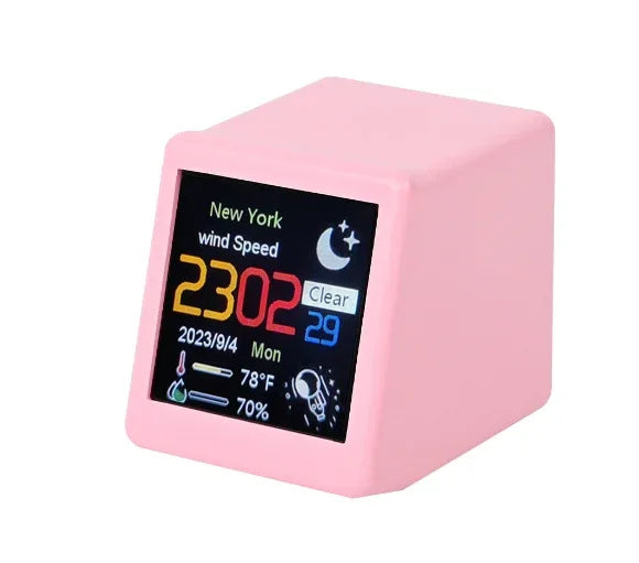 New Cross Border Intelligent Weather Station with 1.54 Inch Screen - WIFI Weather Clock for Temperature and Humidity, Perfect Personalize Desktop Decoration - ZeeTec Store