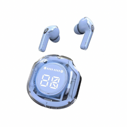 Transparent Earbuds High Quality,Bluetooth 5.3 Wireless Durable Transparent Design, Digital Display, Finger Tip Touch & Noise Reduction, Bilateral Stereo & Super Bass, Universal Compatibility, Long-lasting usage on a single charge