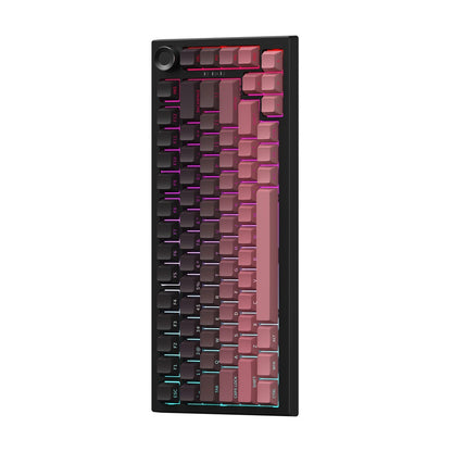 JP K81 Triple Mode RGB Side-Engraved PBT Mechanical Keyboard. Dynamic RGB backlighting with multiple effects enhances the aesthetic and gaming atmosphere