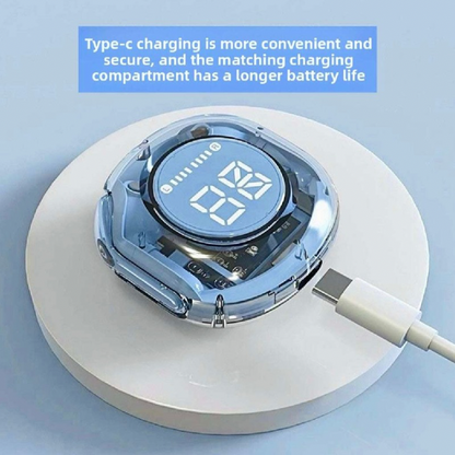 Transparent Earbuds High Quality,Bluetooth 5.3 Wireless Durable Transparent Design, Digital Display, Finger Tip Touch & Noise Reduction, Bilateral Stereo & Super Bass, Universal Compatibility, Long-lasting usage on a single charge