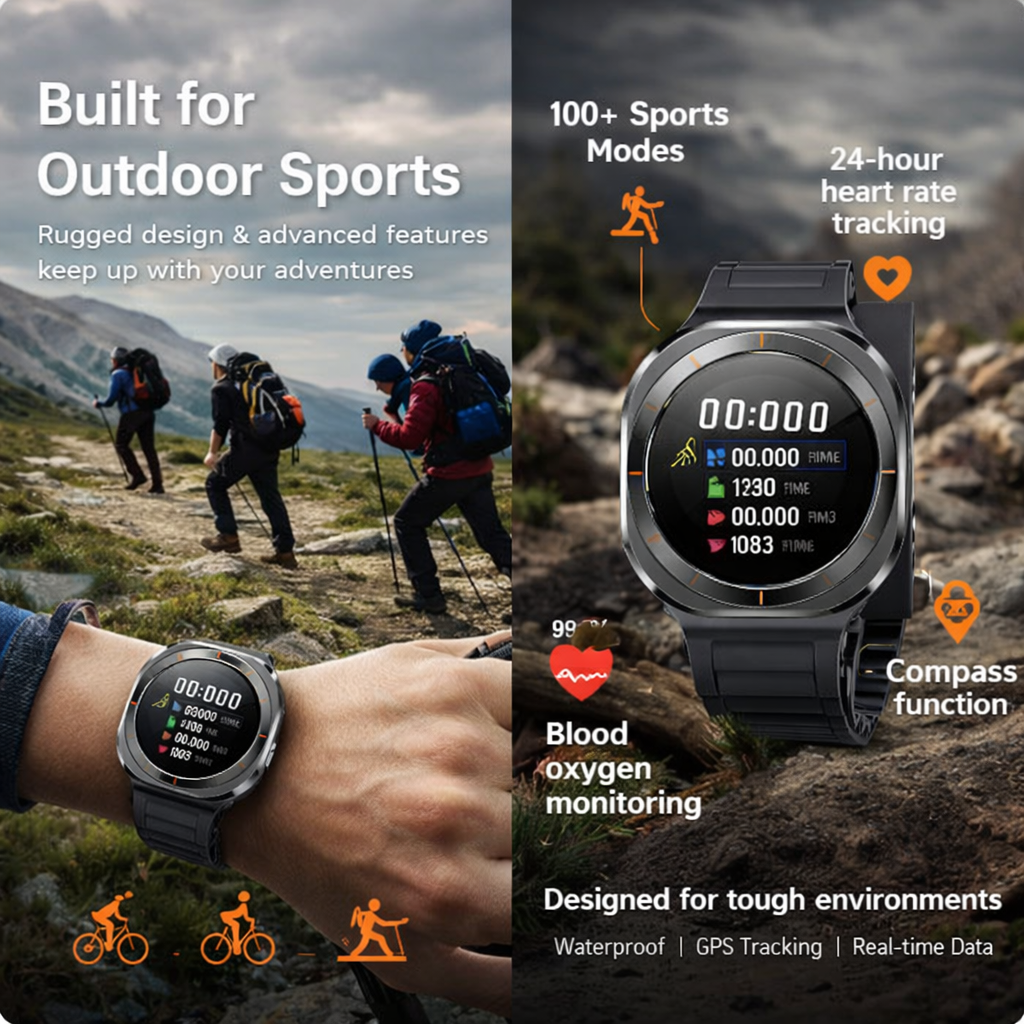 ZeeTec Smart Watch 1.46” HD with Bluetooth Call and Health Monitor