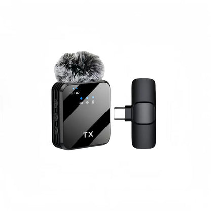 wireless lavalier microphone for mobile live streaming, compact wireless microphone for recording and audio capture