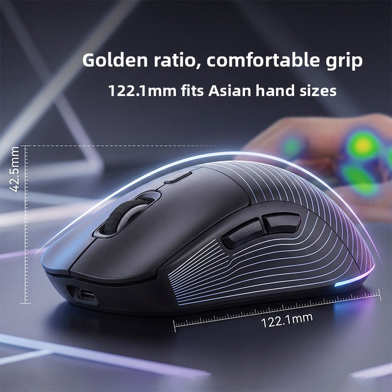 Dual Mode Wireless Gaming Mouse with RGB Lighting High Precision