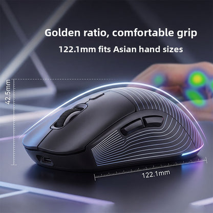 Dual Mode Wireless Gaming Mouse with RGB Lighting High Precision