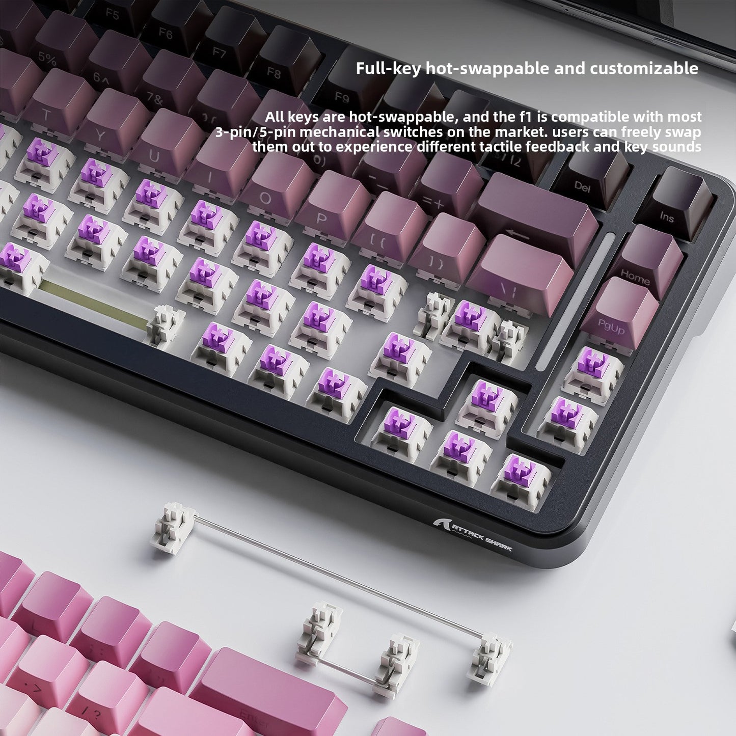 Attack Shark M86 Wireless Gaming Keyboard - RGB Mechanical Gaming Keyboard