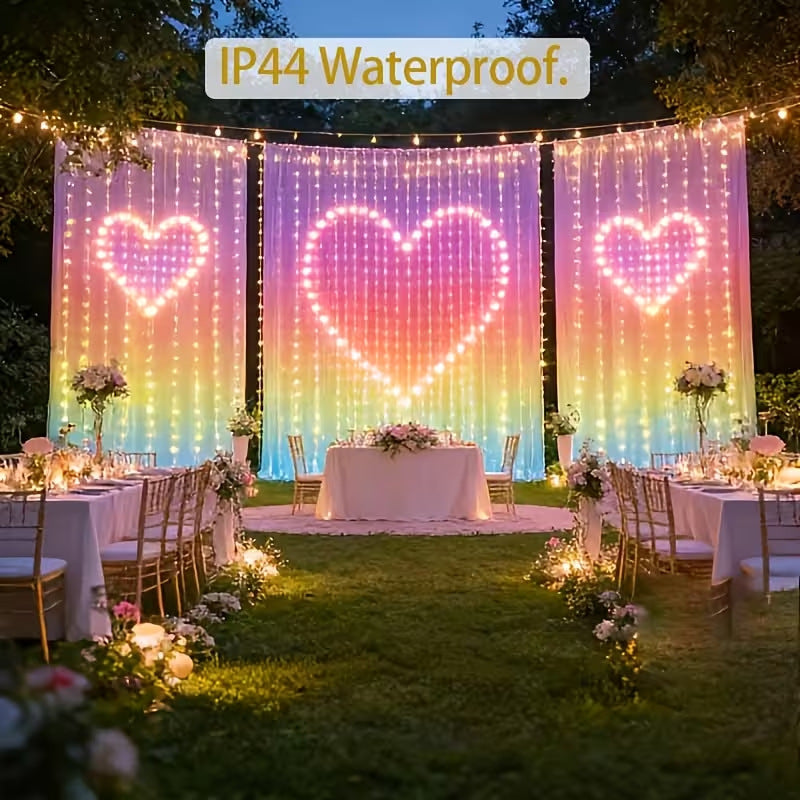 Smart Bluetooth RGB LED Curtain Lights Personalised Design Festive Decoration