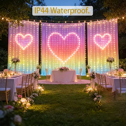Smart Bluetooth RGB LED Curtain Lights Personalised Design Festive Decoration
