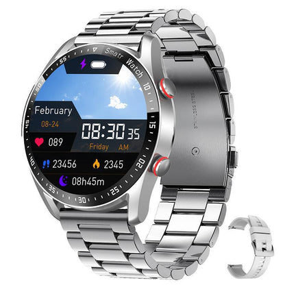 Business Bluetooth Smart Watch, 1.28” HD Bluetooth Calling Hands-free communication,Step counting|sleep monitoring|remote selfie|smart notifications|ECG|heart rate|blood pressure|blood oxygen,Waterproof Design & Up to 7 days battery