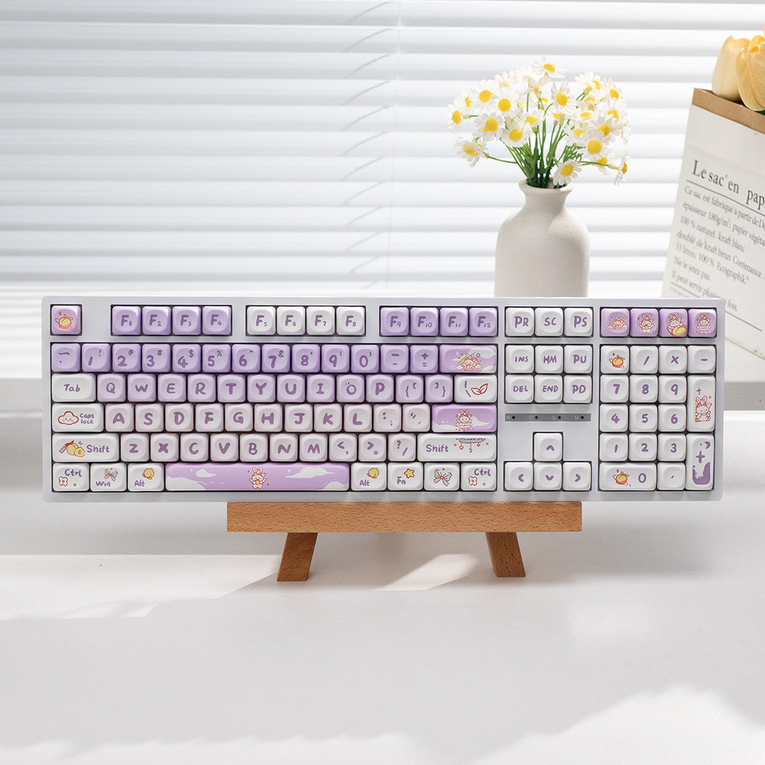 H108 Mechanical Keyboard Wired Wireless Bluetooth Full-Key Anti-Ghosting Gaming Cute Rgb Lighting Silent