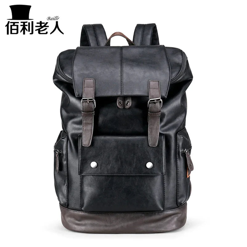 Retro PU Leather Laptop Backpack - ZeeTec Store