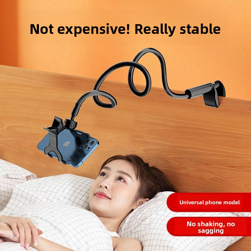 Lazy Phone Holder Clip for Bedside. Adjustable clamp fits most smartphones, suitable for various brands and sizes.