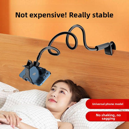 Lazy Phone Holder Clip for Bedside. Adjustable clamp fits most smartphones, suitable for various brands and sizes.