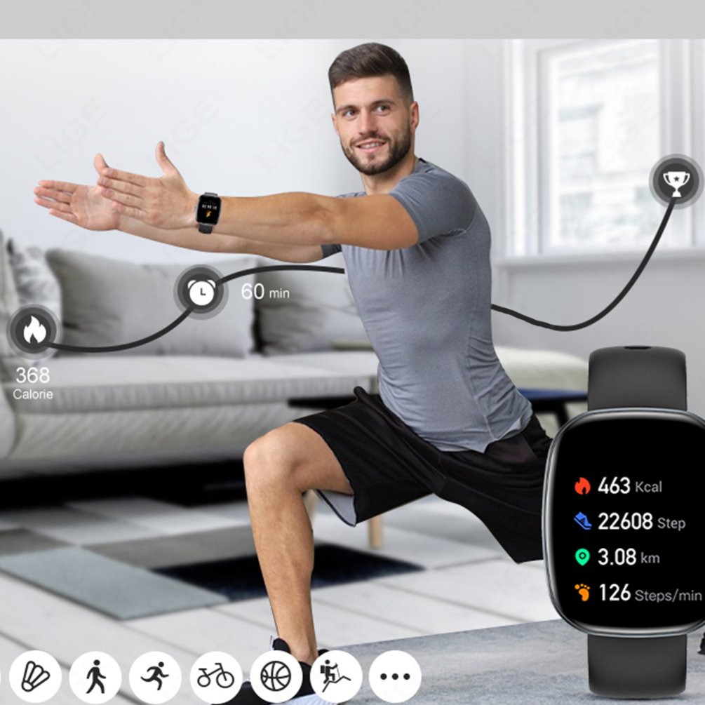 Lige S5 Bluetooth Smart Watch with Health Monitoring