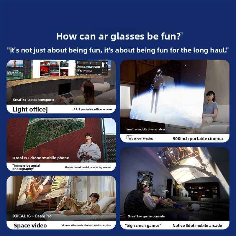 Smart Glasses Xreal 1S 2D to 3D, Air Screen 5, AI-Powered