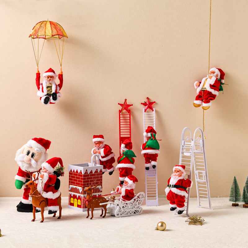 Electric Climbing Santa Claus Christmas Toy Interactive