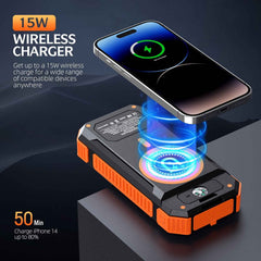 Magnetic 22.5W Solar Power Bank 20000Ma Solar Wireless Charging Mobile Power