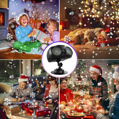 Christmas Snowflake Projector Light, Replaceable Film Patterns with High Brightness, Dual Usage (Indoor and outdoor)