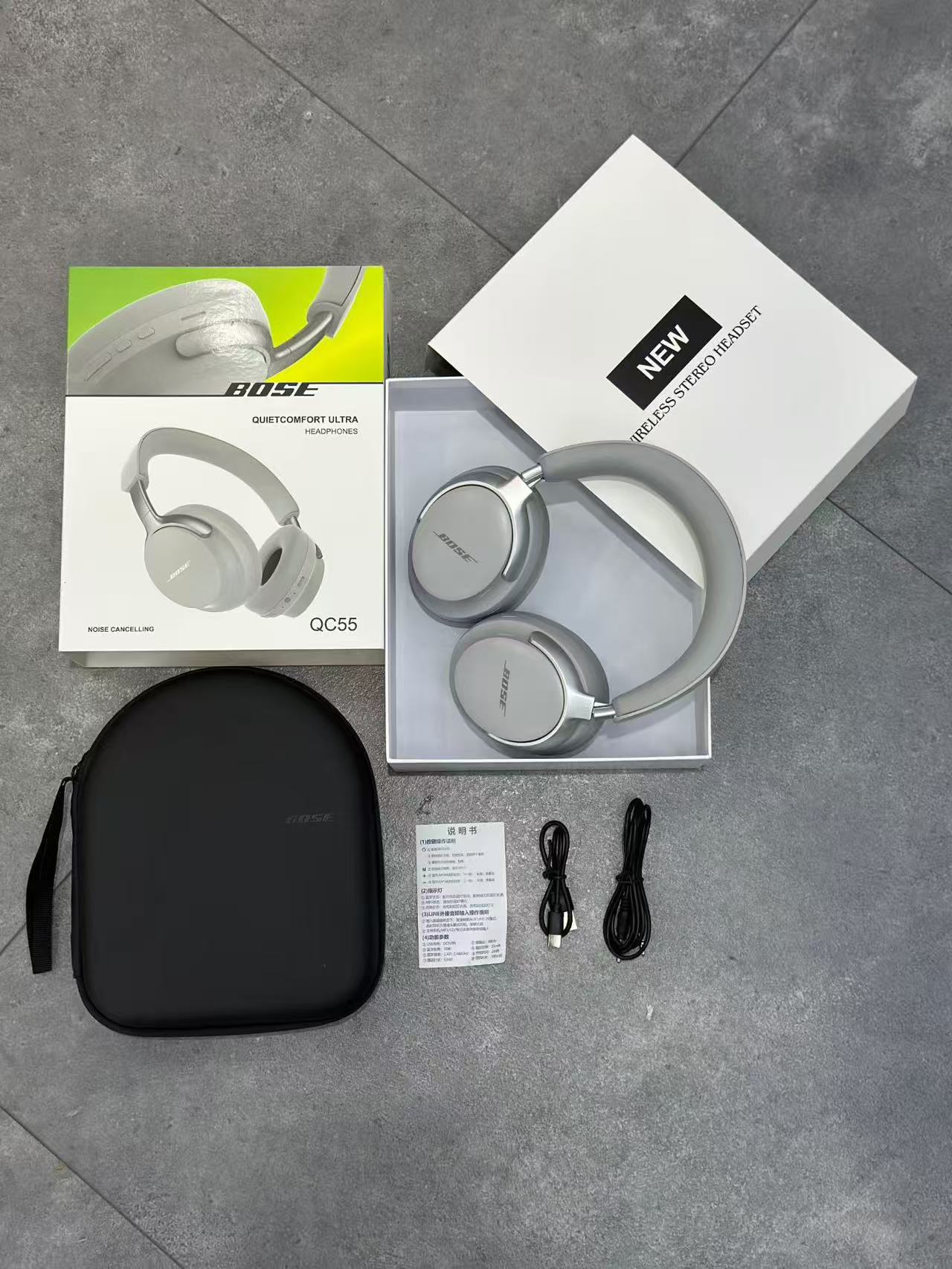 QC55 Foldable Bluetooth Headphones Foldable Design Stereo Sound
